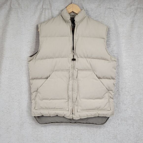 Walls Vintage Blizzard Pruf USA Beige Goose Down Vest Size Quilted Puffer - Picture 1 of 8